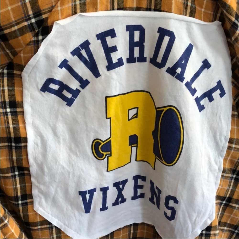 Custom Riverdale Graphic Yellow Plaid Flannel Sweatshirt Top Oversized XL 14